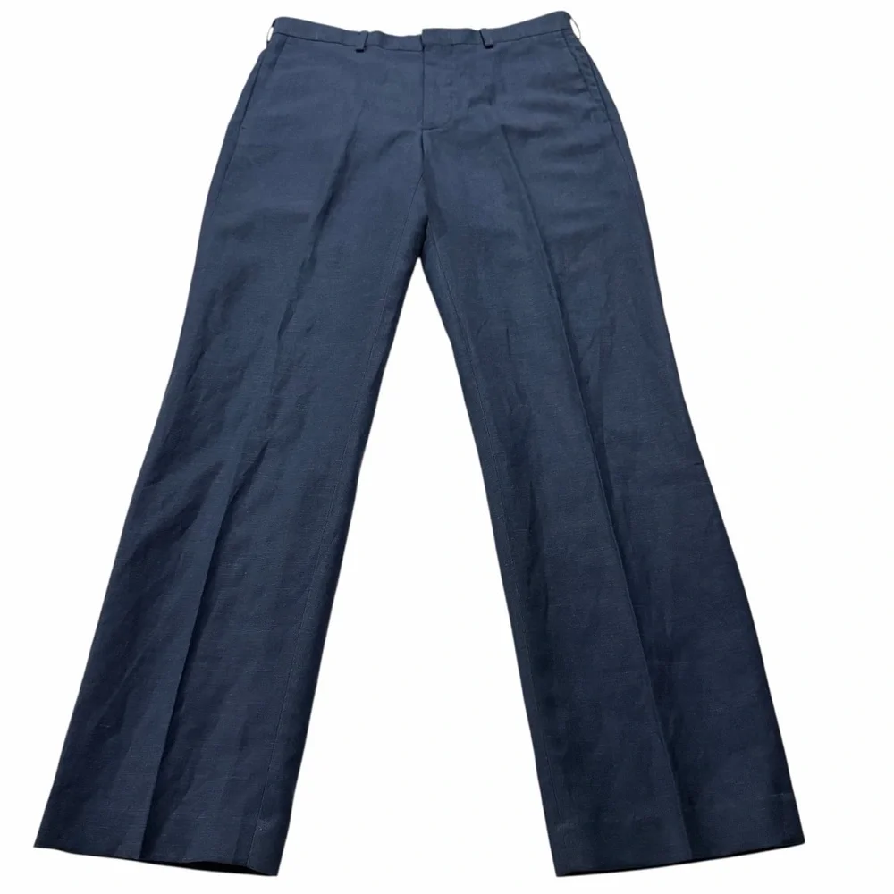 CUBAVERA Navy Blue Linen-blend Dress Pants Size 32x32 Trousers Business Office